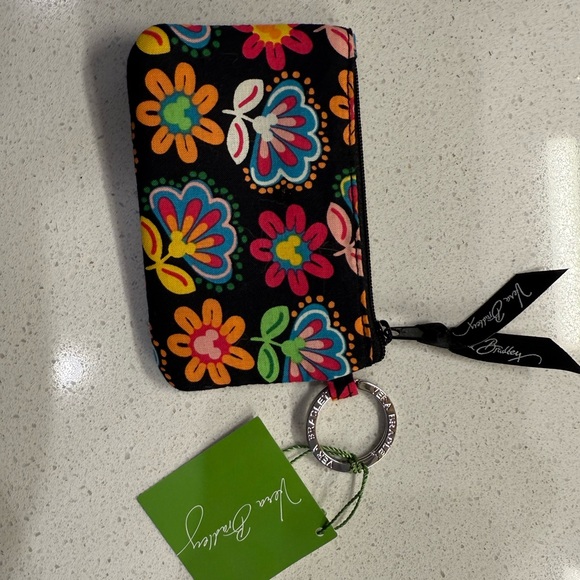 Floral Patterned Zip Pouch with Keyring - Picture 1 of 2